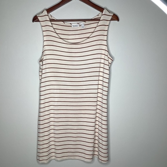 LOGO by Lori Goldstein Tops - LOGO by Lori Goldstein Striped Tunic Tank Top